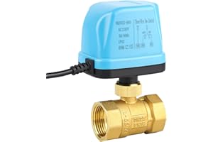 SWAWIS Elettrovalvola Valvola Motorizzata 2 Vie DN25 1 Pollici 230V Valvola a Sfera Elettrica Valvola a Sfera Motorizzata Ottone, Blu