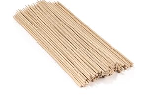 BambooMN Premium 17.5" Inch (1.5ft) Long 5mm Thick Safe Multipurpose Tornado Twist Potato Bamboo Skewers, 300 Pieces Perfect for Camping or Outdoor Party, Garden Sticks