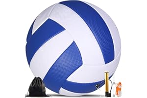 Bibykivn Palla da Pallavolo,Pallone Beach Volley,Soft Touch Volleyball per Interni ed Esterni,Pallavolo per Spiaggia Palestra Addestramento,Articolo Con Zaino e Borsa a Rete Con Pompa,Taglia 5