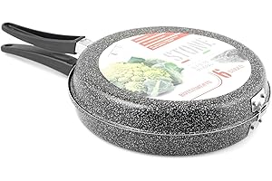 Home Girafrittata Antiaderente, Pietra, Nero/Argento, 26 cm