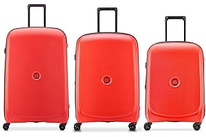 DELSEY PARIS - BELMONT PLUS - Set de 3 valises rigides 55cm / 71cm / 83cm - Rouge fane