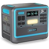 ECOPLAY Portable Power Station SYD2400, Solar Generator 2048Wh LiFePO4 Battery, 2 Hours Quick Charge, 3 x 220 V AC Outputs, E
