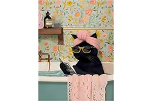 MANDUN ART Chat Peinture Numero Adulte, Chat de baignoire Coloriage Par Numero Adulte, Toile Peinture Pour la Décoration de la Maison 40x50cm