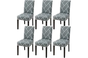 Aisprts Fundas Sillas de Comedor Pack 6, Fundas Sillas Ajustables, Fundas para Sillas Elástica, Funda Protectora de Silla Lavable para Hogar, Cocina, Hotel, Restaurante, Fiesta, Boda