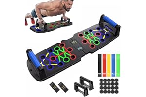 FumyFumy Liegestützgriffe Liegestütze Brett, Push Up Board Liegestützbrett Fitnessgeräte für Zuhause Calisthenics Equipment, Fitness Zubehör Sportgeräte mit Zählfunktion und Resistance Bands