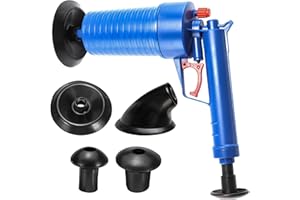 Retoo Nettoyeur Canalisations Haute Pression Pistolet Air Comprimé Outil Débouchage 3.5 BAR Sans Produits Chimiques 4 Embouts Inclus