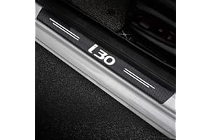 CWWHY 4 Piezas Pegatinas Umbral de Puerta de Coche Protector para Hyundai I30 FS GD PD2016 2017 2018 2019 2020 2021, Tira Umbral Fibra De Carbon, Decoración para Estribos de Coche