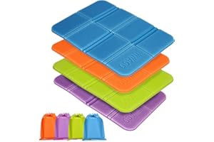 Wishstar 4 Pcs Plegable Almohadilla Cojines Asiento，Cojín Estera Plegable Impermeable Portátil para Acampar Caminatas Parque Picnic