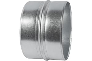 Vent Systems Conector de conducto de acero galvanizado de 150 mm - Extensión de conducto de ventilación redondo - Acoplador de ventilación de metal - Acoplamiento de manguera de metal