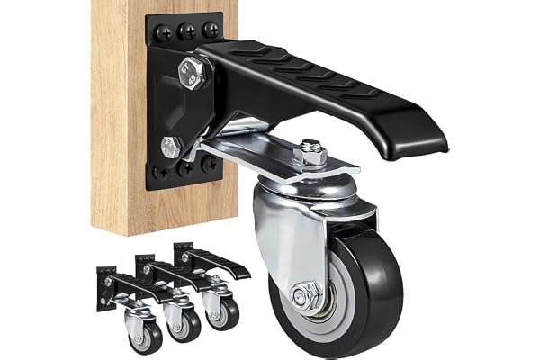 VEVOR Set med 4 styrhjul, arbetsbänk max. 74,8 kg lastkapacitet möbelhjul dubbla kullager tunga lasthjul av polyuretan transporthjul med broms industrirullar 160 x 70 x 174 mm