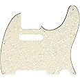 Musiclily 8 Hole Tele Pickguard Scratch Plate for Fender USA/Mexican Standard Telecaster Modern Style Electric Guitar, 4Ply Parchment Pearl