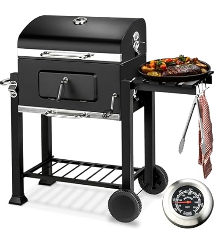 Barbecue A Carbonella Portatile Barbecue Affumicatore CosmoGrill XXL A Carbone - Portatile, Con Ruote, Area Cottura 72x42 Cm Barbecue A Gas 3 Fuochi - Foto 7
