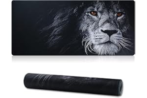 Jahosin Alfombrilla de ratón para Juegos XXL,Alfombrilla de ratón extendida Bordes cosidos,Base de Goma Antideslizante de 2MM,Alfombrilla de Escritorio de 90x40cm para juegos/oficina-90 Lion01