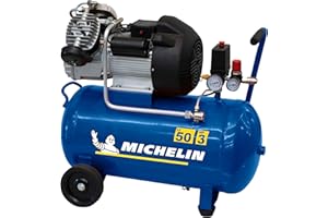 MICHELIN Compresseur d'Air Portatif MB3650 - Cuve 50 Litres - Moteur 3 cv - Pression Maximale 10 bar - Débit d'Air 360 l/min - 21.6 m³/h