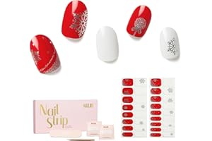 Nailog Adesivi Per Unghie - Gel UV Adesivi Unghie 34pcs,Stickers Unghie Autoadesiva,Strisce Smalto Gel Per Unghie,Full Wraps UV/LED Adesivi Unghie in Gel Nails Starter Kit