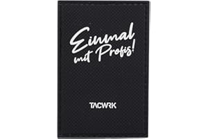 TACWRK Einmal mit Profis PVC Klett Rubber Morale Patch Schwarz 7,5 x 5 cm