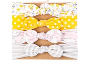 Vellette Stirnbander Haarband Mehrfarbig Stirnband Haarschleifen | weich und Hautfreundlich fur Bebe Madchen Kinder 4Stück