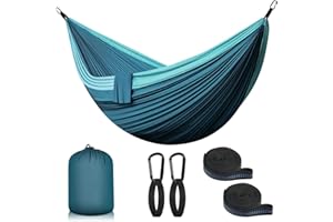 ‎FORRINX Hängematte Outdoor Camping 2 Personen 300 x 200 cm Ultraleicht Reise Hängematte 300 KG Tragfähigkeit Nylon Garten Strand Doppelhängematte