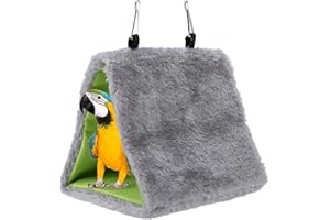 Felenny Warmes Vogel-Winternesthaus, Papageien-Hängematten-hängendes Bett Vogelnest Plüsch Hütte Zelt für Ara Wellensittiche Nymphensittiche Kakadu Kanarienvögel