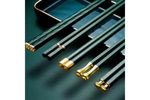 MZSX Set di Bacchette, Bacchette, High-end professionale Antiscivolo, riutilizzabili, bacchette sushi, cinesi giapponese asiatiche