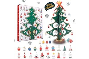 DIDUDE Árbol de Navidad de Madera, Mini árbol de Navidad ensamblado por Bricolaje, Arbol Navidad maderacon decoración Colgante, decoración navideña de Mesa para árbol de Navidad 3D