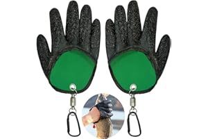 Qkydky 2 Stück wasserdichte Angelhandschuhe,Raubfisch Stichfeste Bissfest Wasserdicht Angelhandschuh,wasserdichte Handschuhe, mit Anti Schnitt und Magnetverschluss, für Den Sicheren Umgang mit Hecht