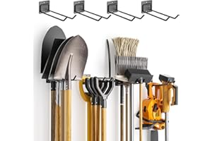 zacurter Wall Mounted Garage Storage Hooks - Shed Garden Tool Storage Rack, Shed Organiser for Hanging Tools, 8 Pack Heavy Duty Hooks for Shovels, Rakes, Brooms