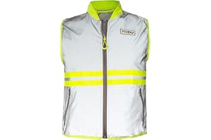 Fridu Warnweste für Kinder, vollreflektierende Sicherheitsweste, Reflektorweste Auto, Fahrrad (Silber, 3-5 Jahre (93-110))