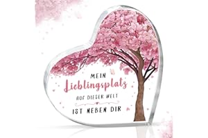 GLEEVARA Valentinstag Geschenk für Sie, Jahrestag Geschenk für Sie, Geschenk für Freundin, Briefbeschwerer aus Acryl in Herzform, Weihnachtsgeschenke für Frauen, Geburtstagsgeschenk für Ehefrau