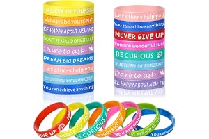 Huiguli 24 stycken motivationsarmband barn, 18 cm inspirerande silikonarmband, mamma present present barnfödelsedag, små pres