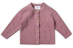 Stellou & friends Cardigan-Strickjacke für Mädchen und Jungen mit Knöpfen in Holz-Optik | Hochwertige Baby-Kleidung aus 100% Baumwolle - IV V