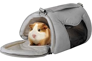 Felenny Bolsa de Transporte para Hámster Cama de Casa para Animales Pequeños Invierno Cálido con Correa de Hombro Ajustable Y Transpirable Bolso Suave Adecuado para Erbos Jerbos Ratones