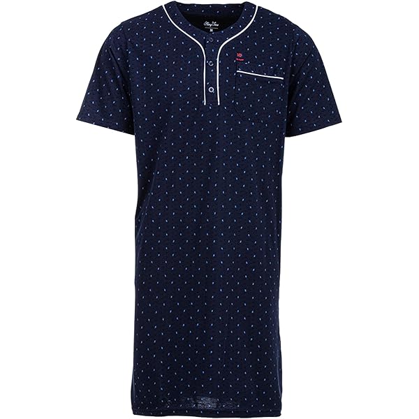 Normann Germany Herren Nachthemd - Baumwolle Karo Kurzarm