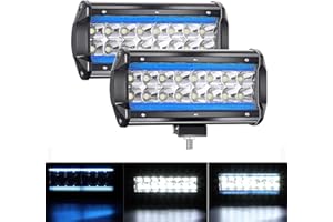YUGUANG 7" Coppia Proiettore a LED Bianco Puro 6000K+8000K 240W 24000LM 9-30V Faro da Lavoro Riflettore Alluvione Fendinebbia Camion Trattore SUV