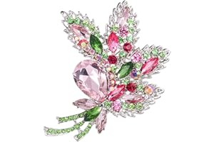 DIYPARKIA Crystal Brooch for Ladies Flower Brooch Pins Rhinestone Brooches Jewelry Gift for Women Girls Brooch Pins Gift Jewelry Accessories Birthday Gift Wedding Party Supply