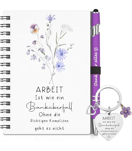 Sinoe Set De Cadeaux Collègues De Travail Porte-Clés Pour Collègues Stylo à Bille En Bois Pour