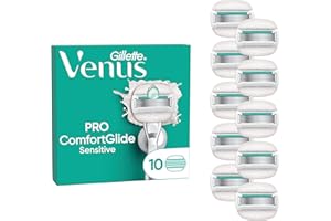 Gillette Venus ComfortGlide Sensitive 10 Lamette Donna Venus Di Ricambio a 5 Lame per Rasoio Donna, Adatto a Depilazione Corpo, Idea Regalo