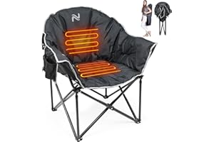 ‎MEULBATY Meulbaty Beheizte Campingstuhl Klappbar, 200KG Belastbar mit Dual Heizzonen 3 Temperaturregulierung, Leicht Faltbar Outdoor Stuhl für Camping/Garten/Angeln/Festival (Powerbank Nicht Enthalten)