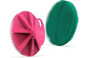 BEAUTAIL Spazzola esfoliante in silicone per il corpo, confezione da 2 pezzi, più igienica della tradizionale luffa, schiuma piacevole, lunga durata, esfoliante delicato, per donne e uomini, pelle sensibile ai