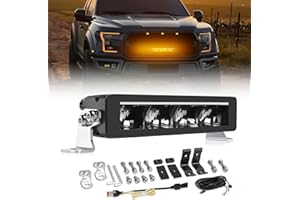 BraveWAY Barre Rampe Led Drl 10" 40W 8000LM Projecteur Longue Portée Homologation ECE Barre Led 4x4 Pour Les Véhicules De Tracteurs Agricoles, 4x4 Quads, Poids Lourd, Caravanes，Avec Kit De Câbles