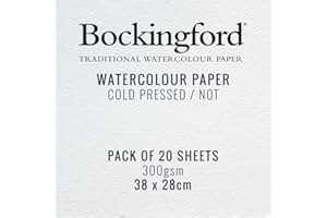 Bockingford Watercolour Paper 300gsm Cold Pressed 38 x 28 cm / 15 x 11" (Pack of 20 Sheets)