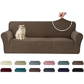 Ystyle Stretch Sofa Cover 3 Seater Sofa Cover with Armrests Brown