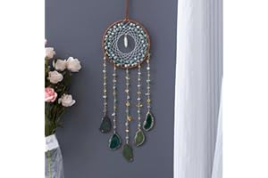 MAUSOUCA Kristall-Traumfänger, natürlicher Edelstein-Achat, Wandbehang für Fenster, Garten, Heimdekoration (grüner Aventurin)