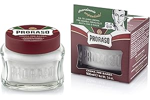 Proraso Pre Shave Cream, 100ml, Nourishing and Moisturising Pre Shaving Cream for Men with Sandalwood Oil and Shea Butter, Made in Italy, Red