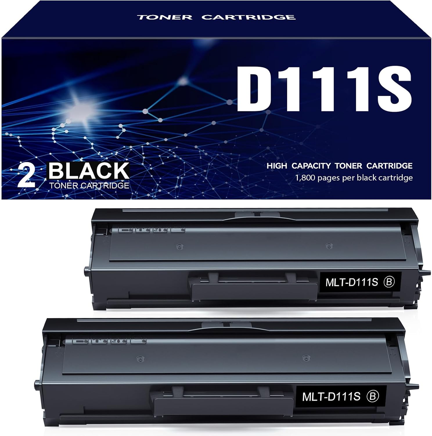 MLT-D111S Toner Compatible para Samsung MLT-D111S D111S D111L Cartuchos de tóner para Samsung Xpress M2070 M2022 M2020 M2026 M2026W M2022W M2020W SL-M2070 SL-M2070W SL-M2070F (2 Negro)