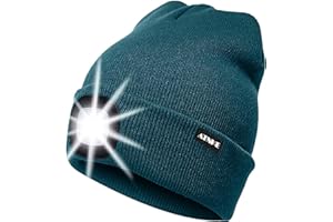 ATNKE LED Luminoso Gorro Sombrero, USB Recargable 4 LED Gorras para Correr Super Brillante Impermeable Luz Invierno Cálido Regalos para Hombre y Mujer
