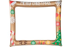 Heveer Weihnachten Aufblasbarer Fotorahmen Selfie Bilderrahmen Weihnachtsfeier Fotorequisiten Party Dekoration für Weihnachten 78x65 cm