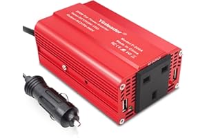 Yinleader Power Inverter 200W 12V to 240V UK Socket Dual USB DC TO AC Converter Car Cigarette Adapter