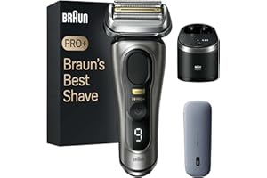 ‎BRAUN Braun Series 9 Pro+ Rasierer Herren, Elektrorasierer mit 5 Pro Rasierelementen, Langhaarschneider & Reinigungsstation, Rasierer-Ladeetui PowerCase, 60 Min Laufzeit, 9575 cc, Edelmetall