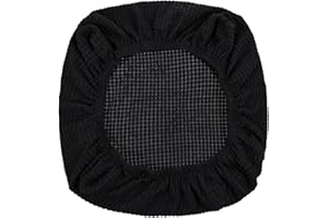 Xinjoduz Pokrowiec na krzesło biurowe, 38 × 33 cm, czarny, miękki, zdejmowany, rozciągliwy, nadaje się do prania, do jadalni, biura, kuchni, dekoracji